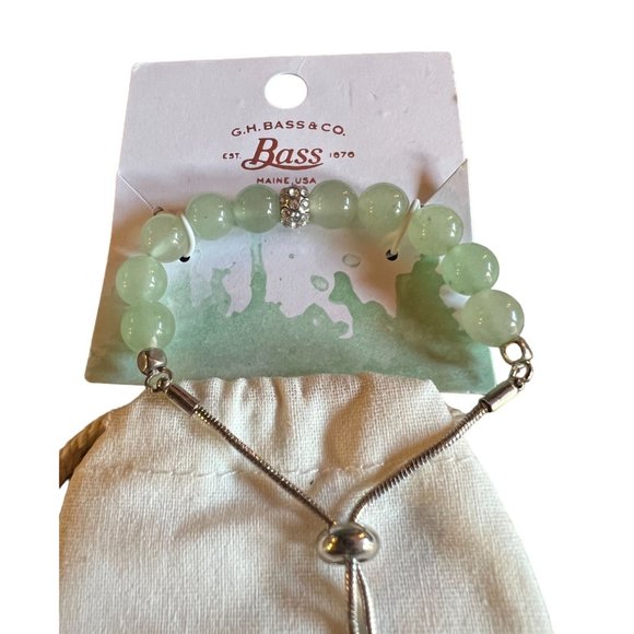 GH Bass Co Jade Beaded Bolo Lariat Bracelet Harmony Serenity - Picture 4 of 13